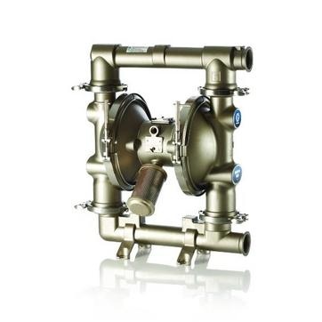 1+Стандартный насос Husky 2150 из нержавеющей стали, резьба NPT 2 дюйма (51 мм), центральная секция: нерж. сталь, седла: полипропилен, шары: ПТФЭ, мембрана: ПТФЭ Graco DV4911